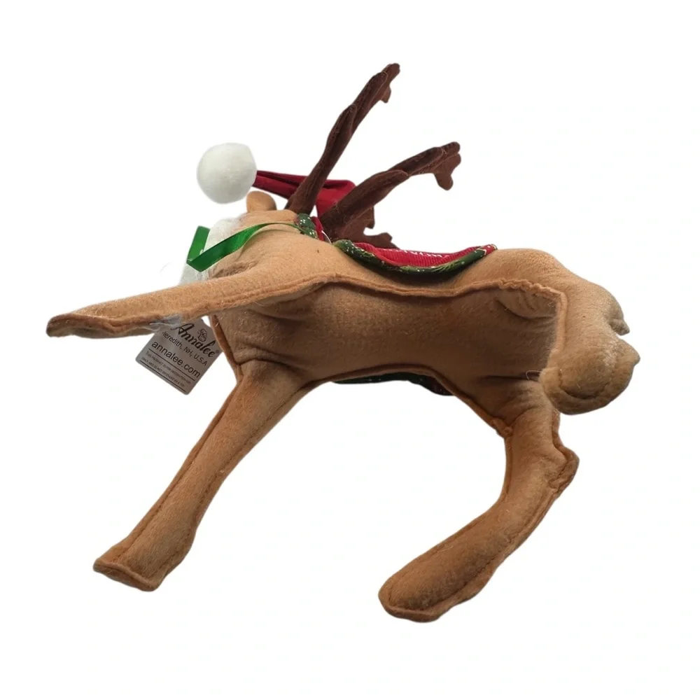 Annalee Christmas Reindeer 12” Santa Hat Holiday New - Picture 8 of 8